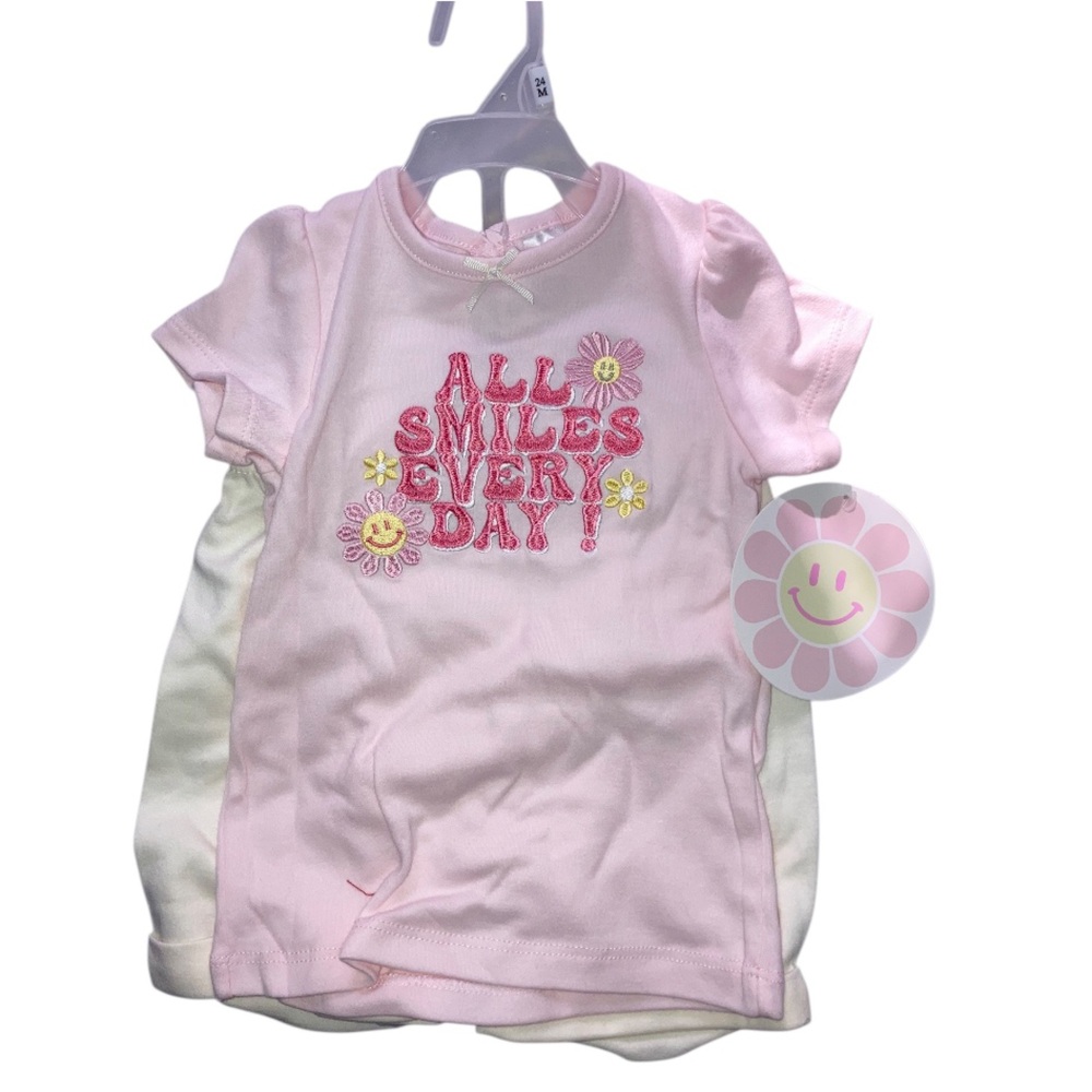 Pink Baby set with Embroidered Design